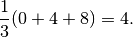 \frac{1}{3} (0+4+8)=4.