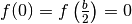 f(0)=f\left(\frac{b}{2}\right)=0