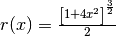 r(x)=\frac{\left[1+4x^2\right]^\frac{3}{2}}{2}